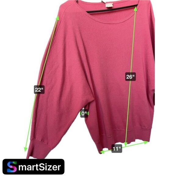 Chico’s Cotton Pink Ribbed  Top Women Size 3 X-Large  Raglan sleeves - Picture 6 of 6